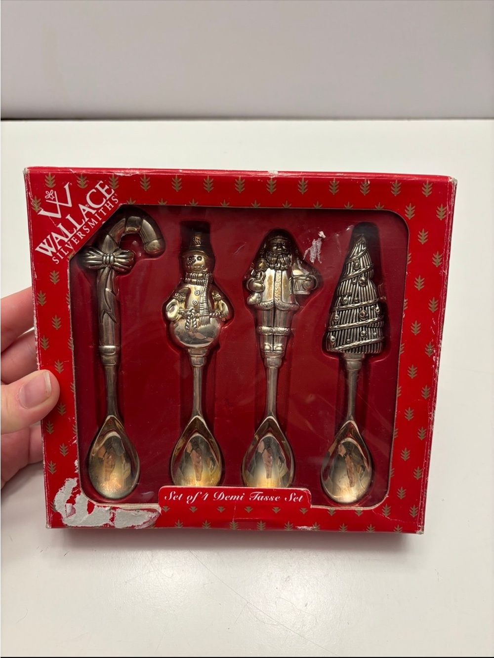 vintage Wallace Silversmiths Christmas Demitasse Spoon Set